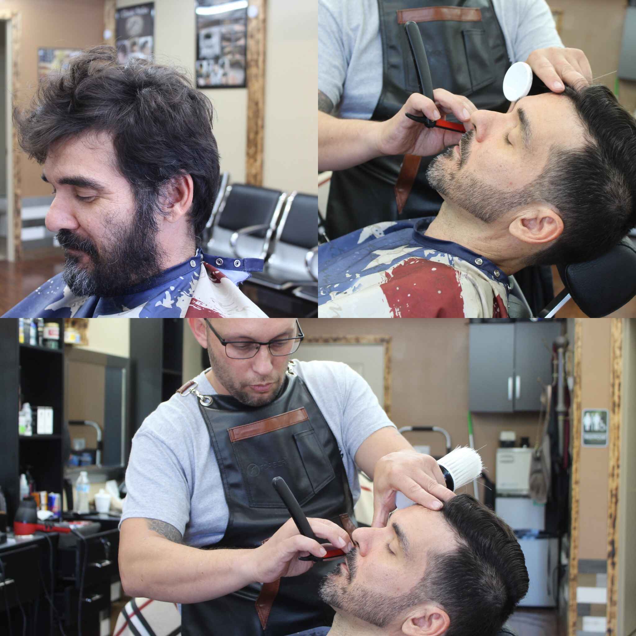 A beard before the trim, and a straight razor defining its edge